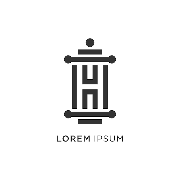 Ley con la letra H diseño de logotipo concepto de ilustración vectorial idea
