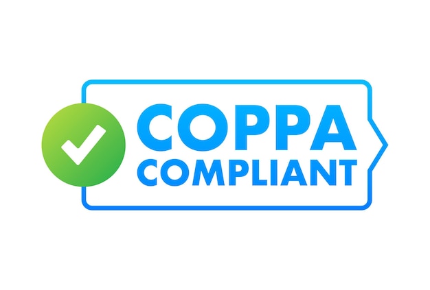 Ley de protección de privacidad en línea para niños compatible con COPPA icono de etiqueta Ilustración de stock vectorial