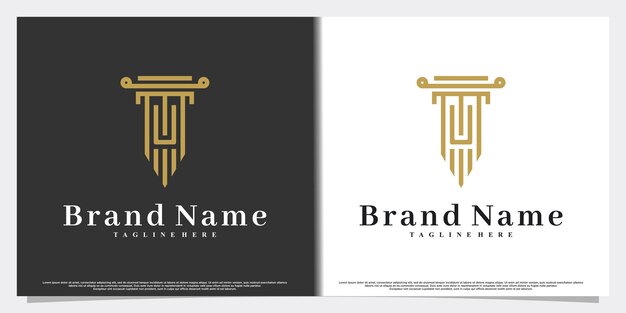 Ley y último diseño de logotipo u con concepto creativo vector premium