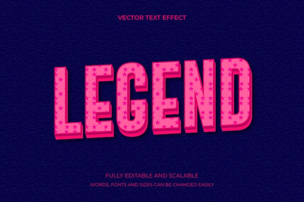 Leyenda de efecto de texto de estilo 3D editable por vectores