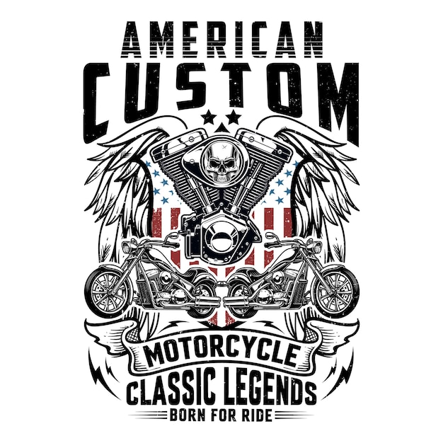 Leyendas clásicas de motocicletas personalizadas americanas