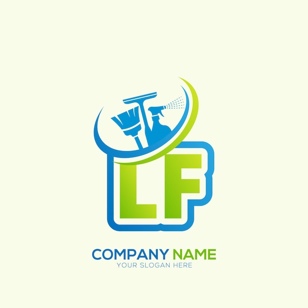 LF Letra FL Vector local de logotipo de limpieza Vector de logotipo del servicio de limpeza