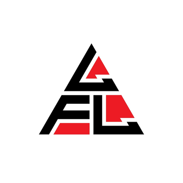 Vector lfl triángulo diseño de la letra del logotipo con forma de triángulo lfl diseño del logotipo del triángulo monograma lfl modelo de logotipo vectorial triángulo con color rojo lfl logotipo triangular sencillo elegante y lujoso