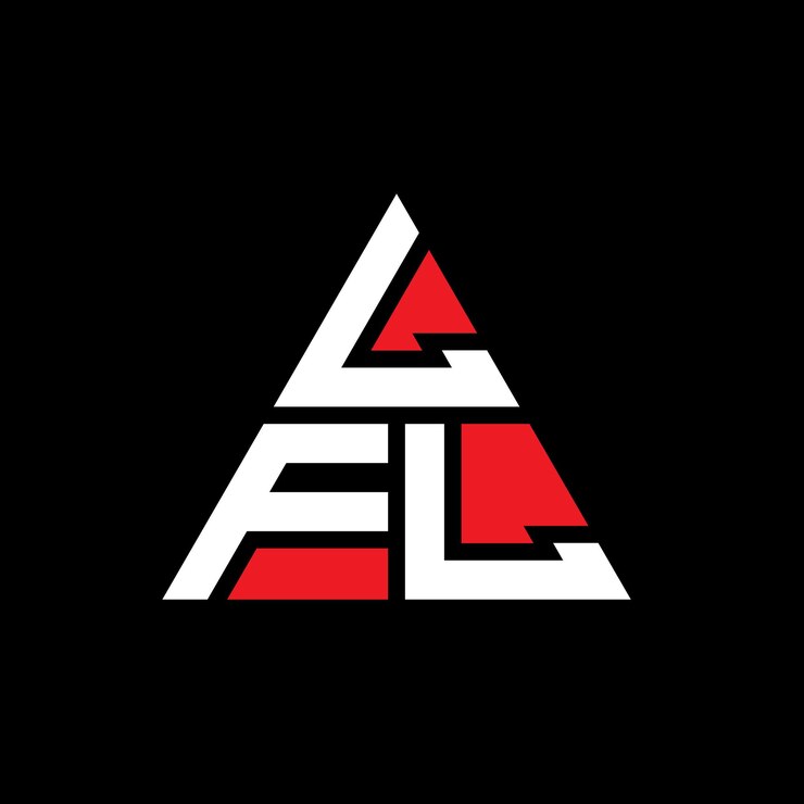 Vector lfl triángulo diseño de la letra del logotipo con forma de triángulo lfl diseño del logotipo del triángulo monograma lfl modelo de logotipo vectorial triángulo con color rojo lfl logotipo triangular sencillo elegante y lujoso