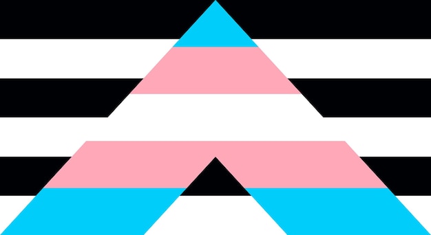 LGBTQ Rights Pride Flag of Straight Ally flag combinado con Transgender flag Vector