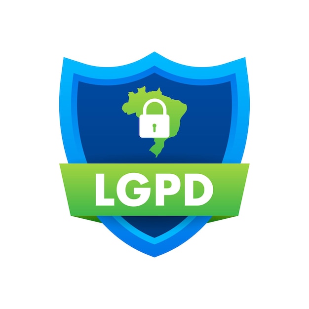 LGPD Autoridad brasileña de protección de datos DPA Lei Geral de Prote o de Dados Ilustración de stock vectorial