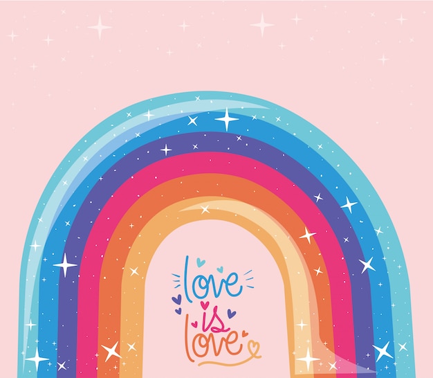 Vector lgtbi rainbow and love is love diseño de prueba