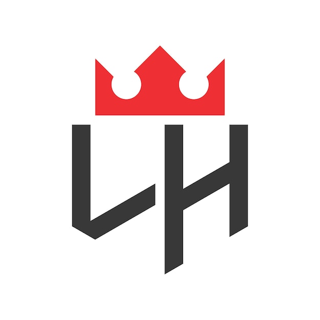 LH Corona Logo Corona en la letra plantilla de diseño del logotipo LH