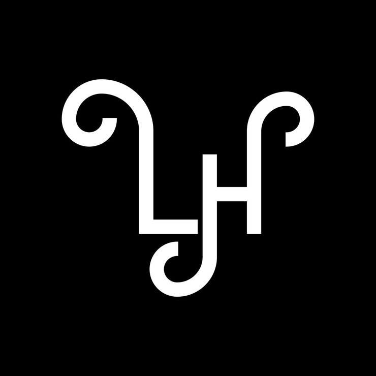 Vector lh diseño de letras del logotipo letras iniciales icono del logotipo lh letra abstracta lh plantilla de diseño de logotipo minimalista l h vector de diseño de letras con colores negros lh logotipo