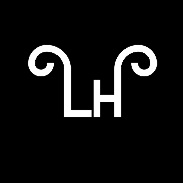 Vector lh diseño de letras del logotipo letras iniciales icono del logotipo lh letra abstracta lh plantilla de diseño de logotipo minimalista l h vector de diseño de letras con colores negros lh logotipo