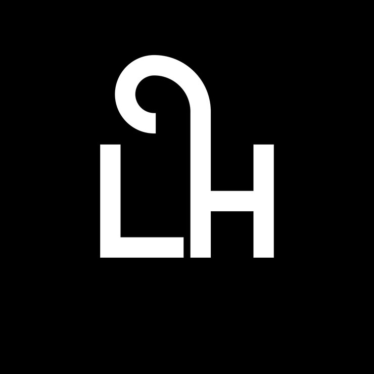 Vector lh diseño de letras del logotipo letras iniciales icono del logotipo lh letra abstracta lh plantilla de diseño de logotipo minimalista l h vector de diseño de letras con colores negros lh logotipo