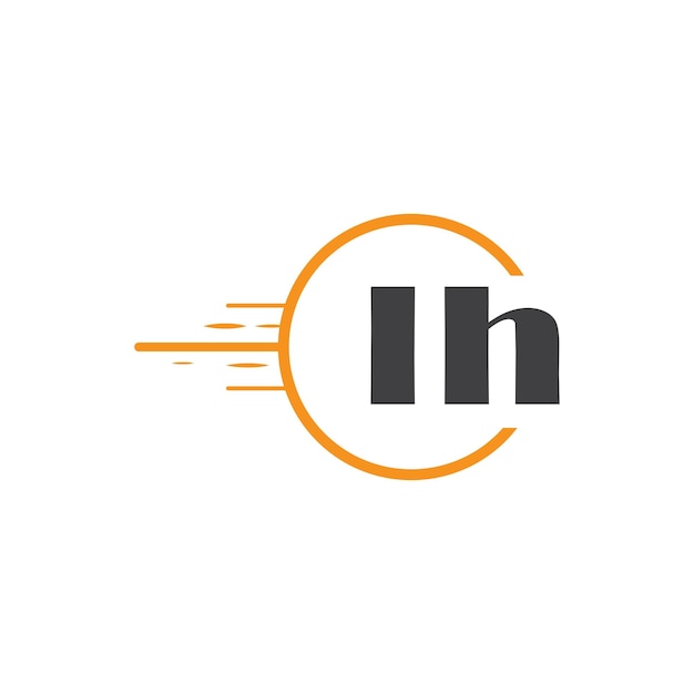 lh logotipo inicial de monograma con diseño de estilo de círculo