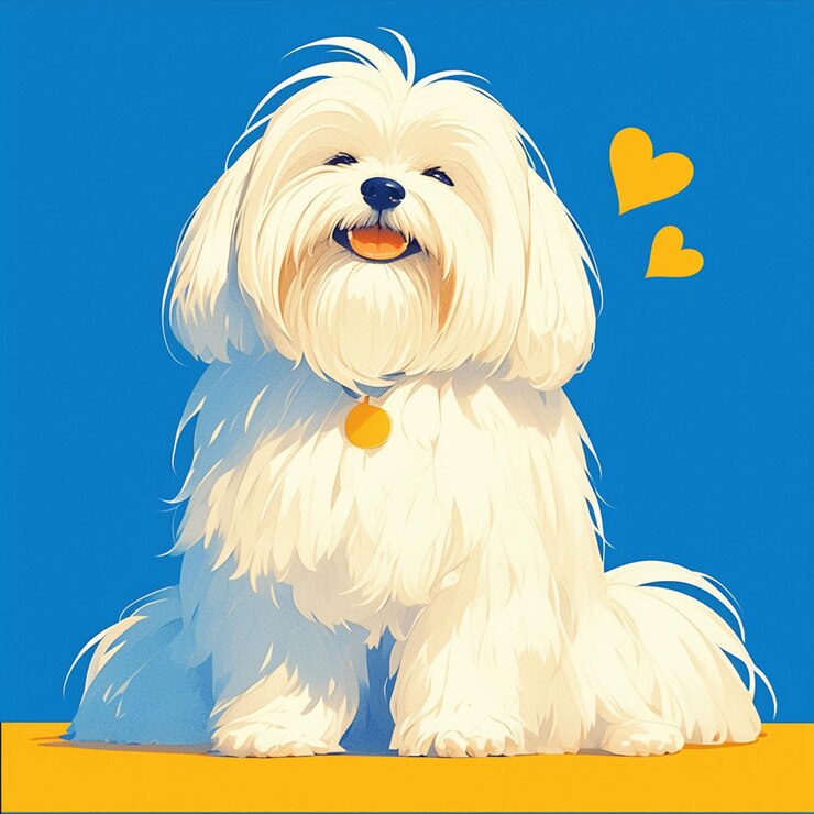 Vector lhasa apso sentado en un trono