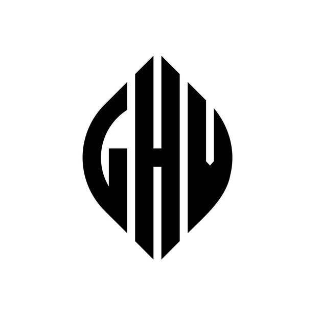 LHV diseño de logotipo de letras circulares con forma de círculo y elipse LHV letras elípticas con estilo tipográfico Las tres iniciales forman un logotipo de círculo LHV emblema de círculo Monograma abstracto letra marca vector