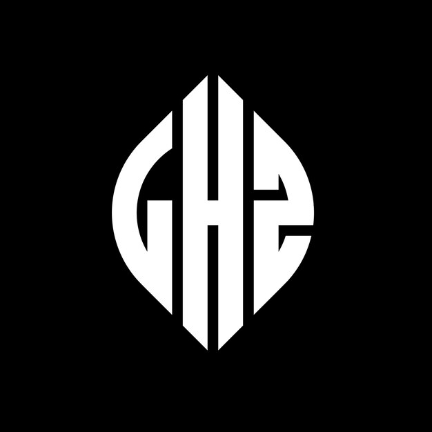 LHZ diseño de logotipo de letras circulares con forma de círculo y elipse LHZ letras elípticas con estilo tipográfico Las tres iniciales forman un logotipo de círculo LHZ emblema de círculo Monograma abstracto letra marca vector