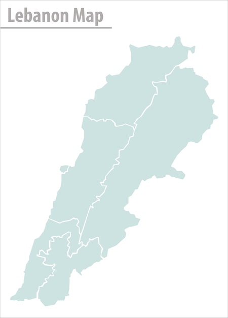 Líbano mapa ilustración vector detallado mapa de Líbano con regiones Rusia