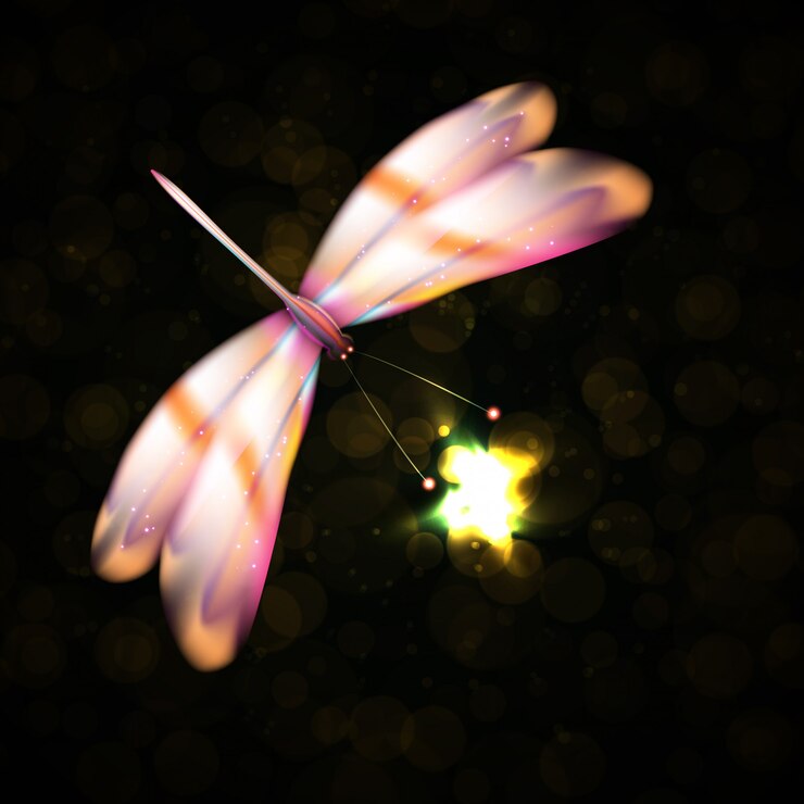 Vector libélula abstracta brillante