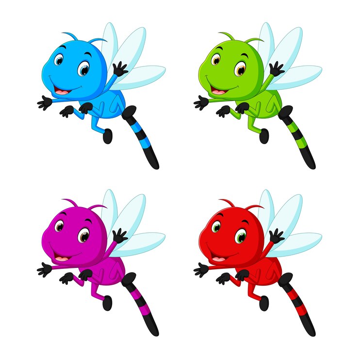 Vector libélula con diferente color