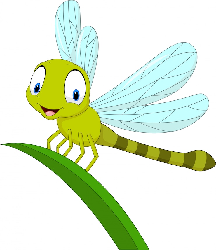 Vector libélula divertida de dibujos animados