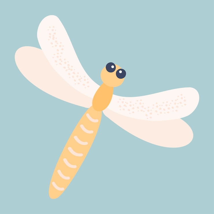 Vector libélula. ilustración de vector de un insecto divertido en estilo de dibujos animados. aislado sobre un fondo claro.