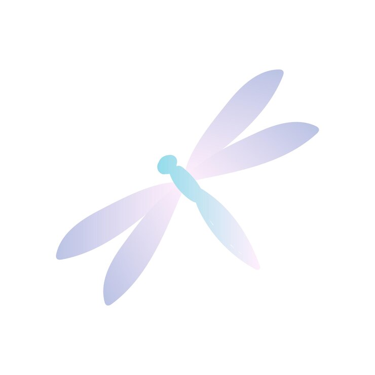 Vector libélula simple sobre un fondo blanco insecto lindo ilustración vectorial