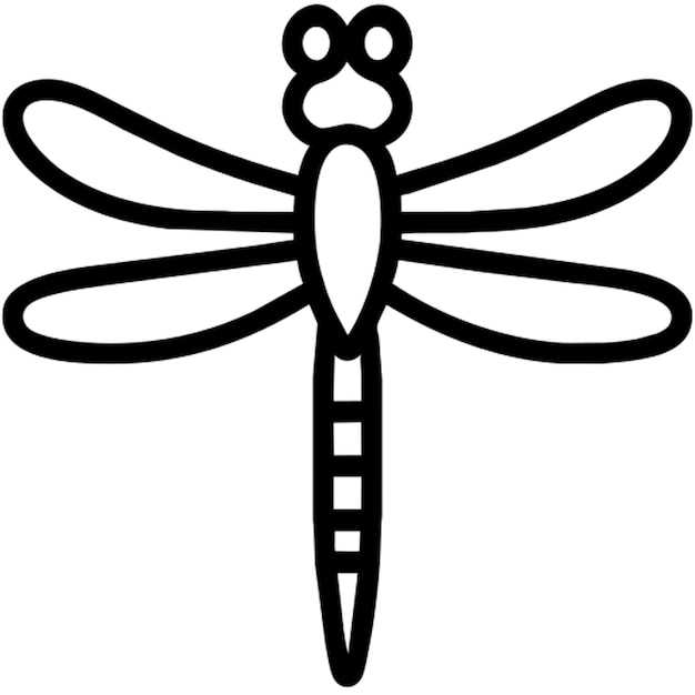 libélula tribal con detalles del contorno del icono