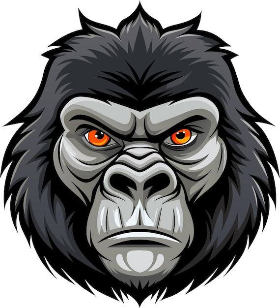 Vector liberar el poder de la naturaleza captivando 3d gorilla face vector icon design para una marca audaz