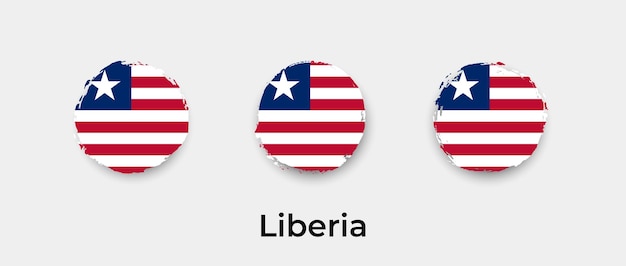 Liberia bandera grunge burbujas icono vector ilustración