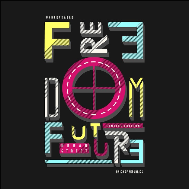 libertad futuro diseño gráfico camiseta