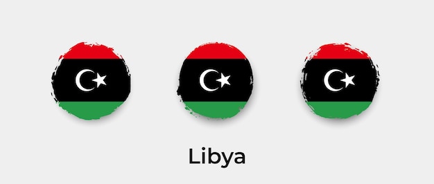 Libia bandera grunge burbujas icono vector ilustración