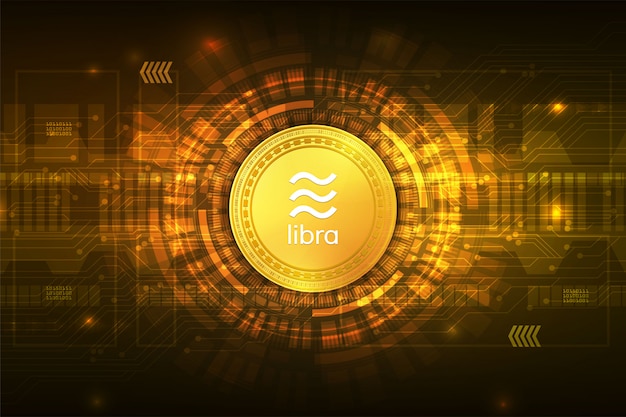 Libra criptomoneda moneda digital con resumen de circuito