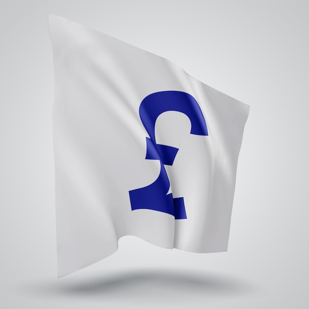Libras de moneda en vector 3d bandera aislado sobre fondo blanco.