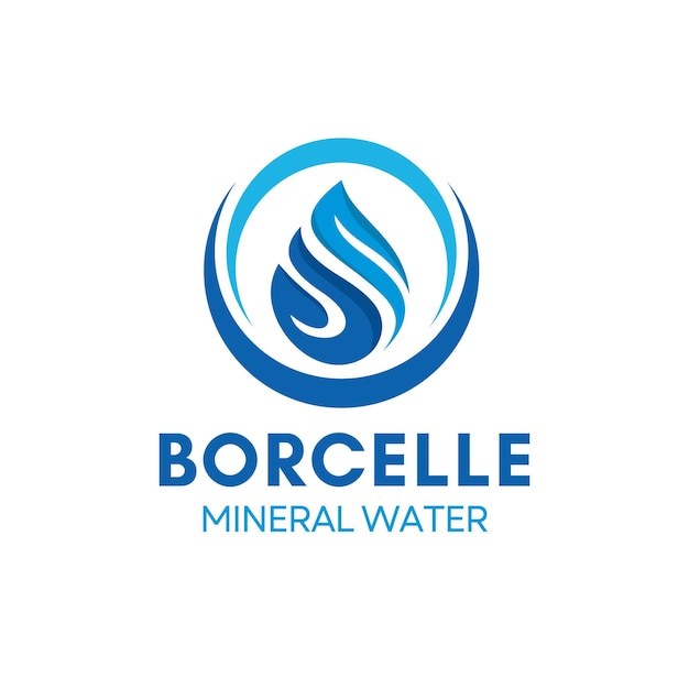 Libre azul vectorial moderno atrevido minimalista logotipo de agua mineral