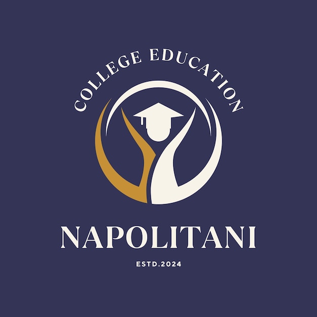 Libre vector elegante azul amarillo logotipo de la educación moderna