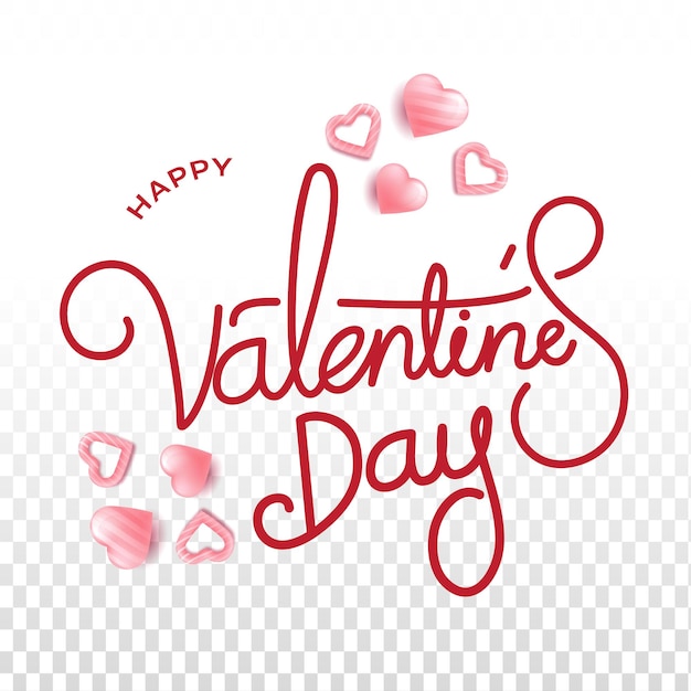 Libre vector feliz día de San Valentín letras en fondo blanco