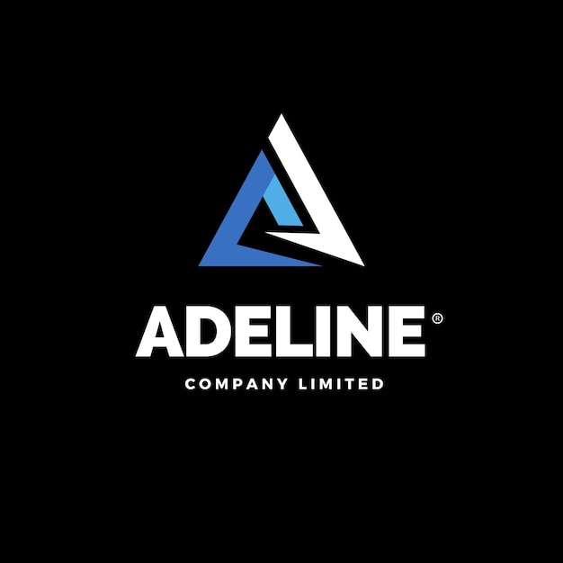 Libre vectorial negro moderno Una letra logotipo de la compañía de tecnología