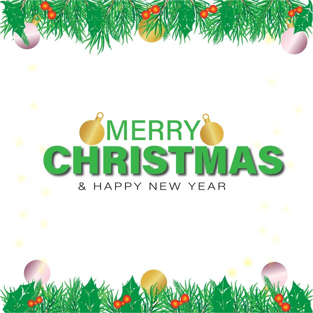 Libre vectorial realista de Navidad y Año Nuevo fondo con elegantes bolas de navidad y adornos