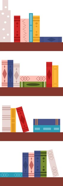 Librería de madera con libros