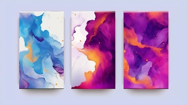 Libreto de manchas volante pintura de tinta diseño de arco iris salpicadura impresión de colores acuarela póster líquido