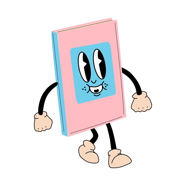 Libro 30s personaje mascota de dibujos animados 40s, 50s, 60s antiguo estilo de animación.