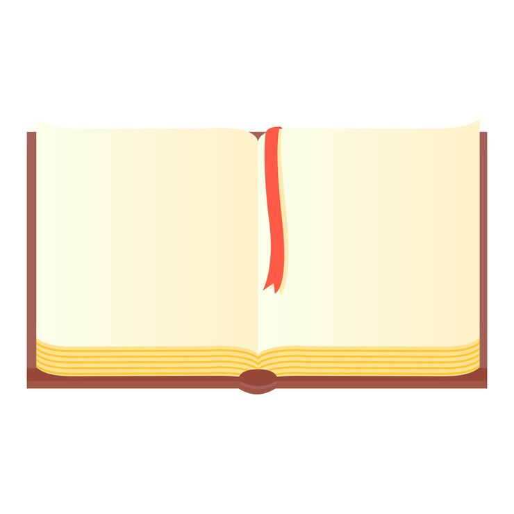 Vector libro abierto de dibujos animados con páginas en blanco vector objeto aislado
