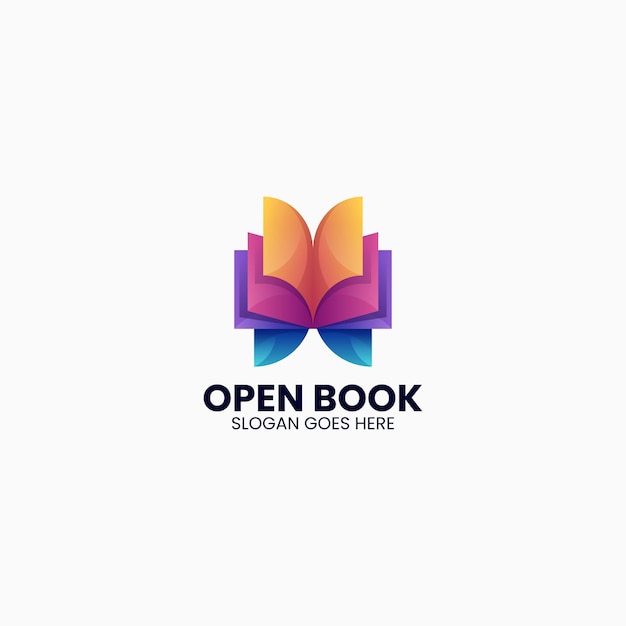 Libro abierto Gradiente logotipo de colores