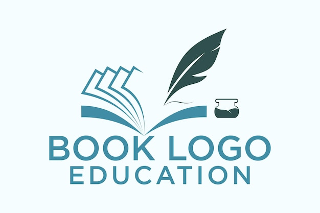 Libro abierto Logo Educación Diseño vectorial plano