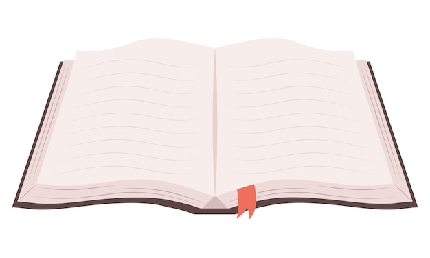 Libro abierto con un marcador Ilustración vectorial