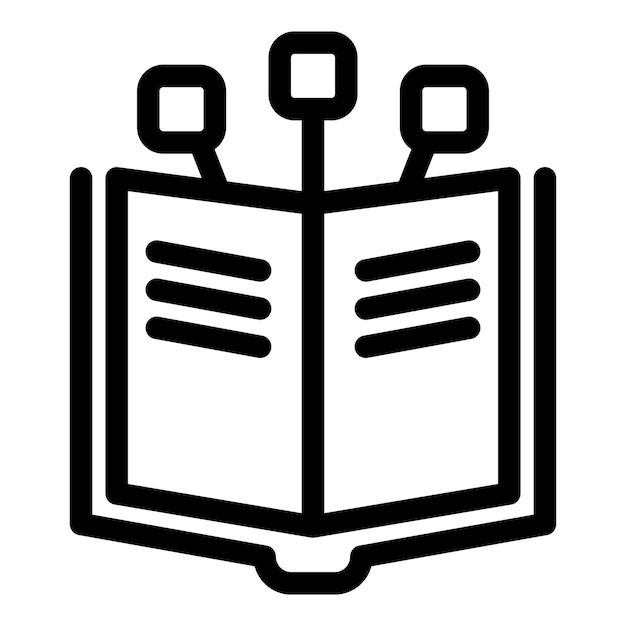 Libro abierto que recibe información a través de antenas