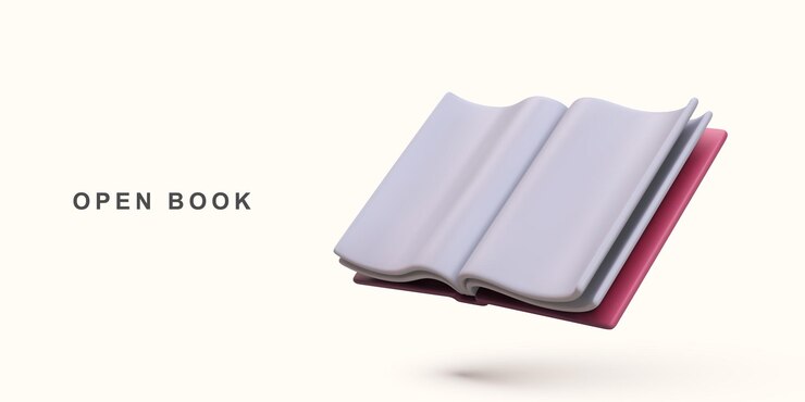 Vector libro abierto realista en 3d sobre fondo blanco ilustración vectorial