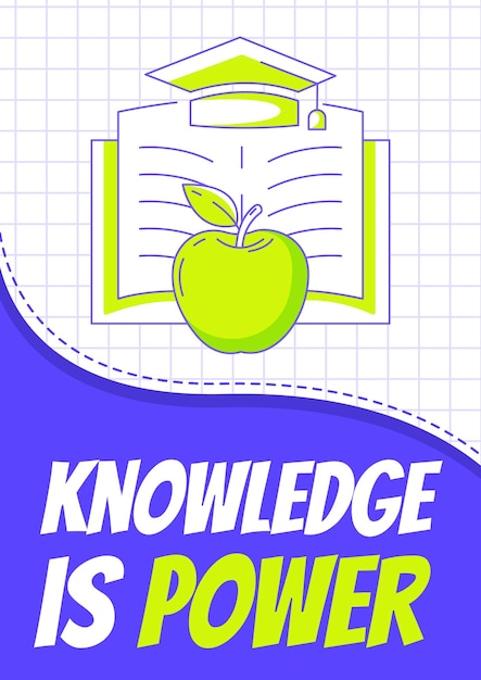 Libro abierto con tapa académica manzana verde El conocimiento es el poder de vuelta a la escuela la educación el aprendizaje