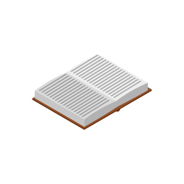 Libro abierto vector isométrica