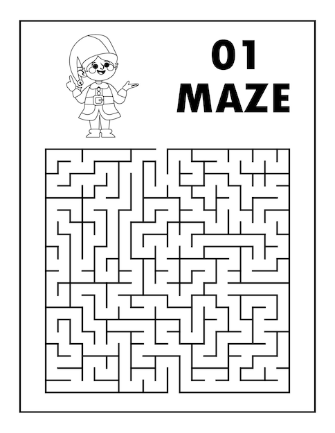 Libro de actividades de Navidad, libro activo de solución de laberinto. Laberinto para colorear. Laberinto para niños, laberinto para niños