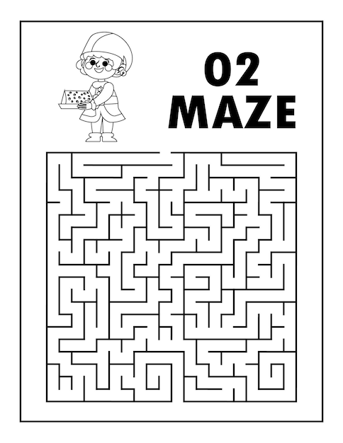 Libro de actividades de Navidad, libro activo de solución de laberinto. Laberinto para colorear. Laberinto para niños, laberinto para niños